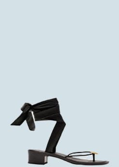 The Row - Cord Nappa Leather Heeled Thong Sandals