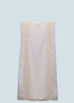 Prada - Linen Midi Dress with Lace Embroidery