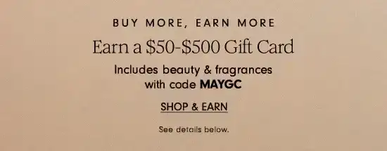 Earn a \\$50-\\$500 Gift Card - Shop & Earn