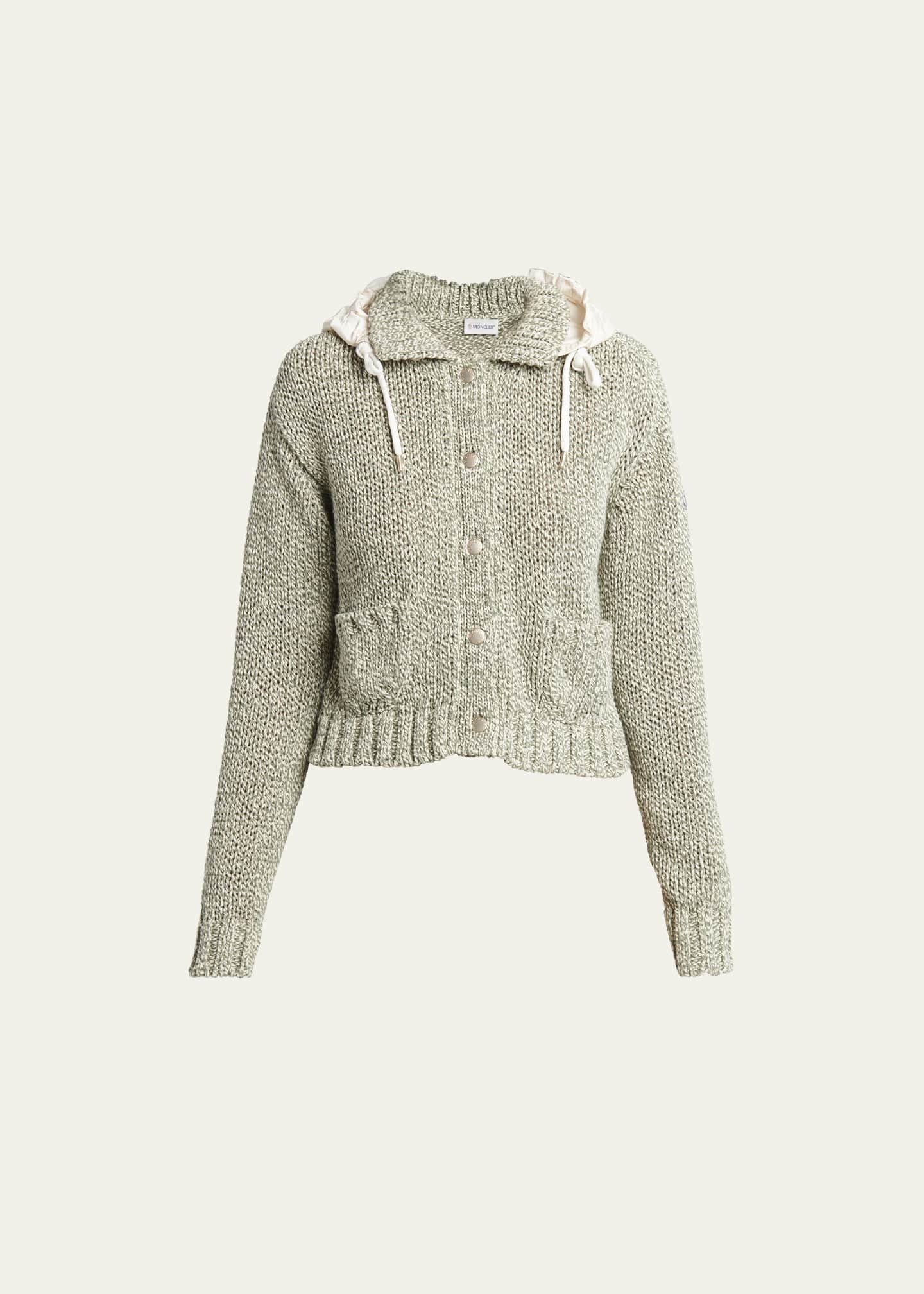 Rib-Knit Hooded Cardigan