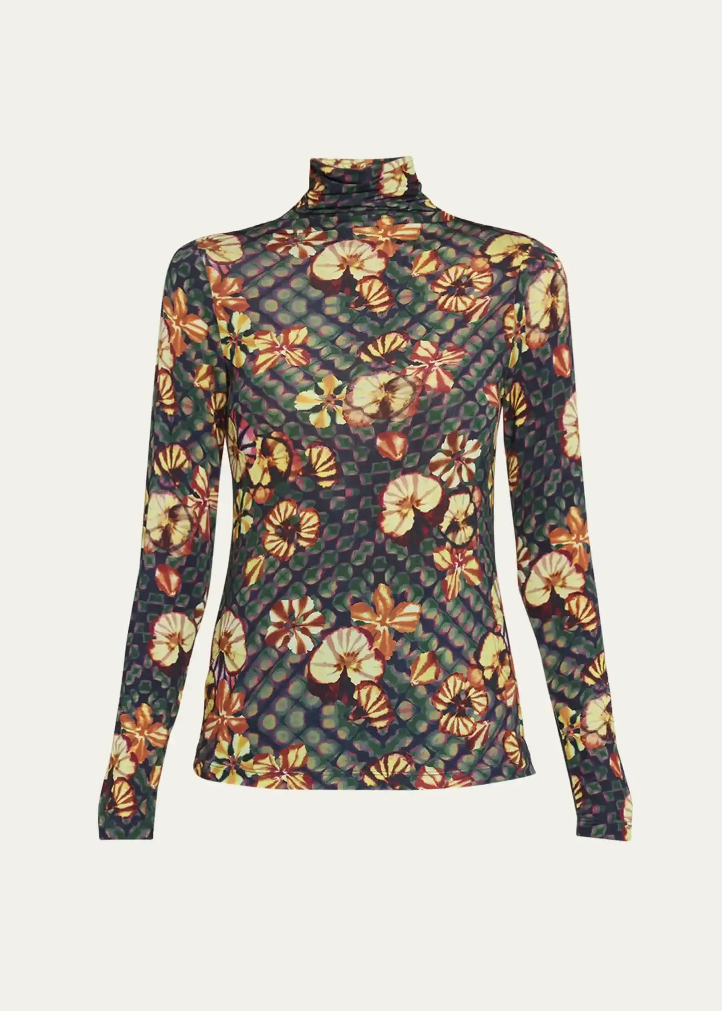 Aurelia Long-Sleeve Printed Turtleneck Top