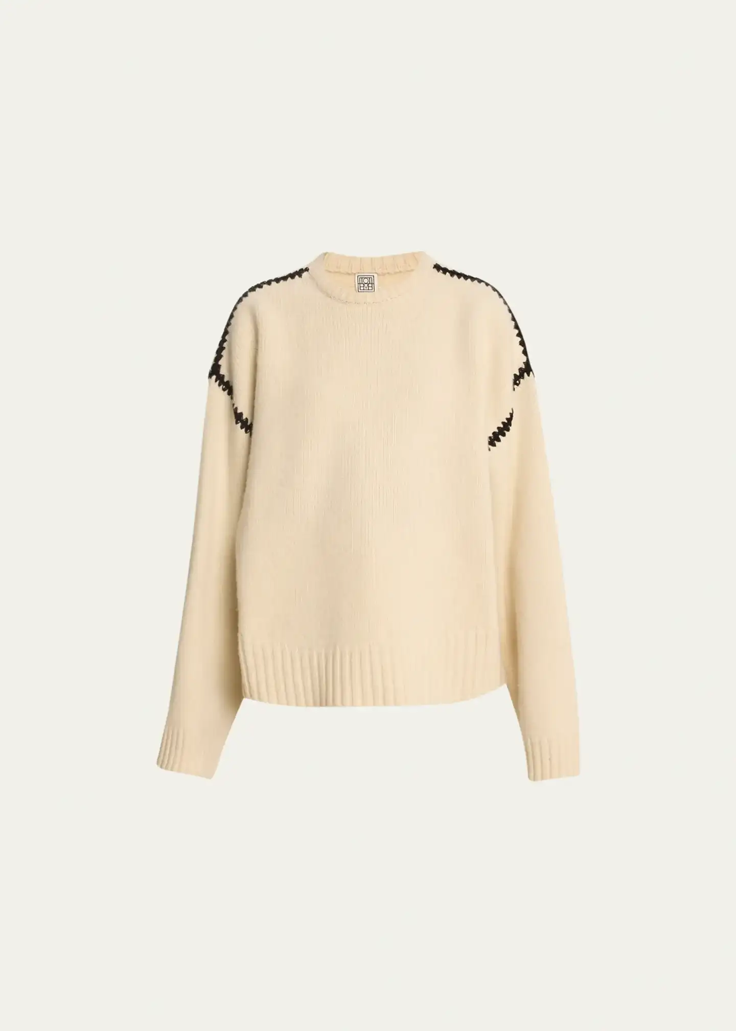 Cashmere-Blend Knit Sweater with Embroidered Detail