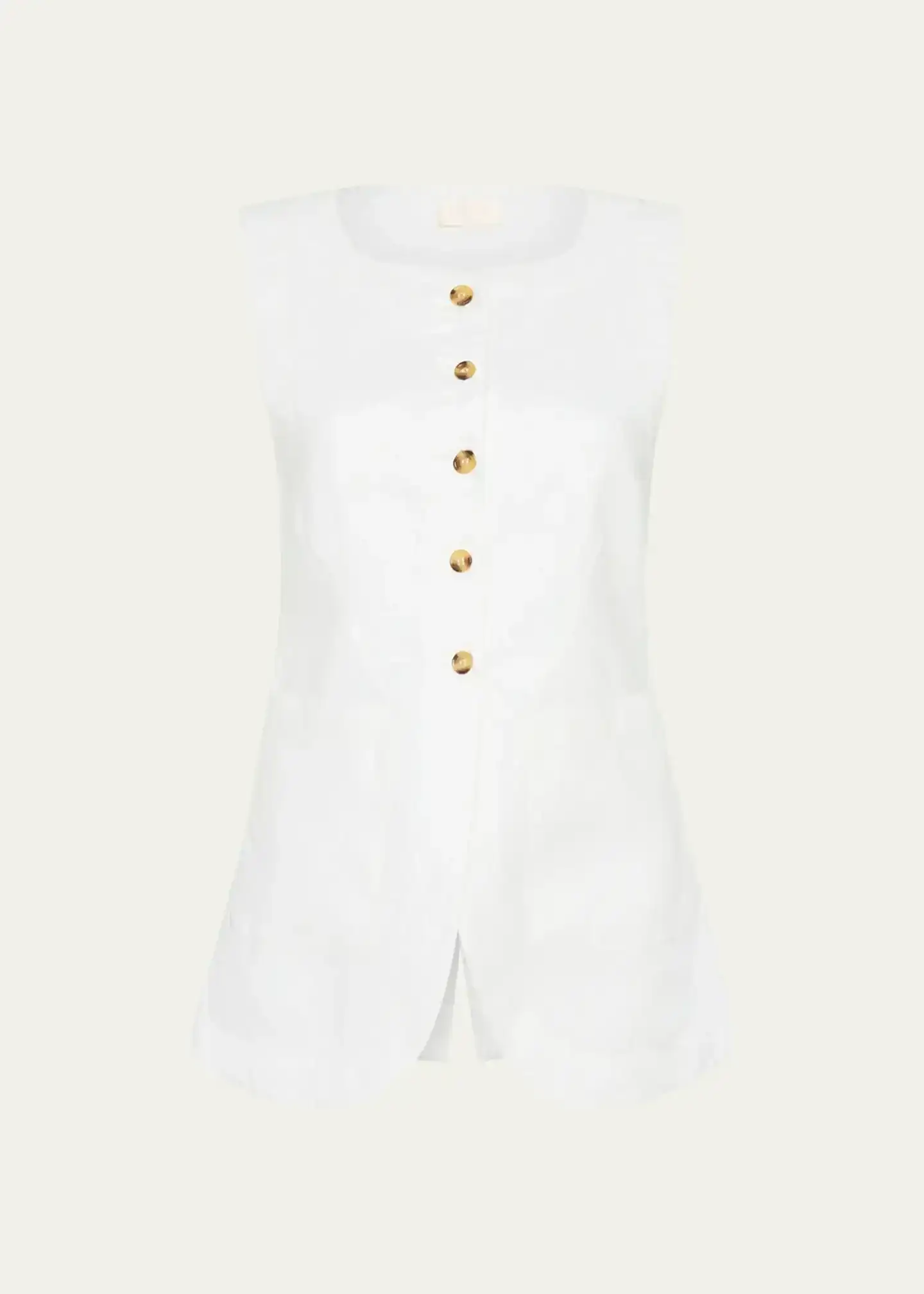 Emma High-Neck Linen Cutaway Vest