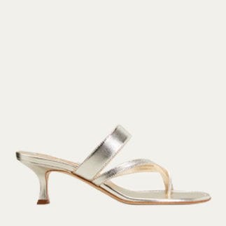 MANOLO BLAHNIK - Susa Metallic Crisscross Mule Sandals