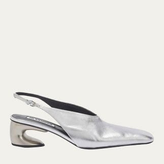 JIL SANDER - Metallic Block-Heel Slingback Pumps