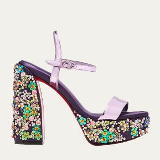 CHRISTIAN LOUBOUTIN - Movida Jane Beaded Red Sole Platform Sandals