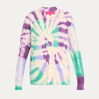 The Elder Statesman - Swirl Tie-Dye Wool-Cashmere Cardigan