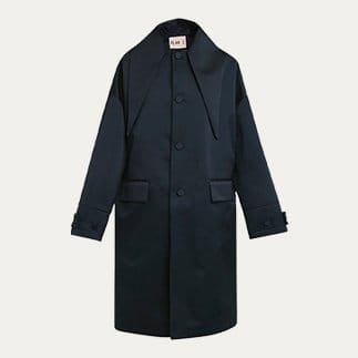 Plan C - Long Raincoat with Dropped Point Collar