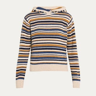 The Elder Statesman - Vista Striped Cashmere Hoodie