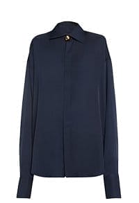 HARBISON - Apollo Studded Button Down Oversized Silk Shirt