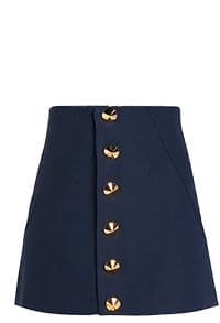 HARBISON - Pegasus Stud-Button Wool Mini Skirt