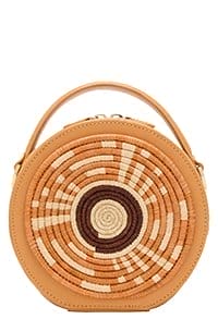 EILAF - Rwenzori Round Leather & Straw Crossbody Bag