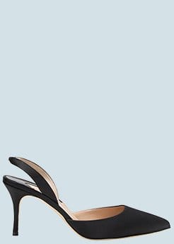 Manolo Blahnik - Carolyne Satin Slingback Pumps