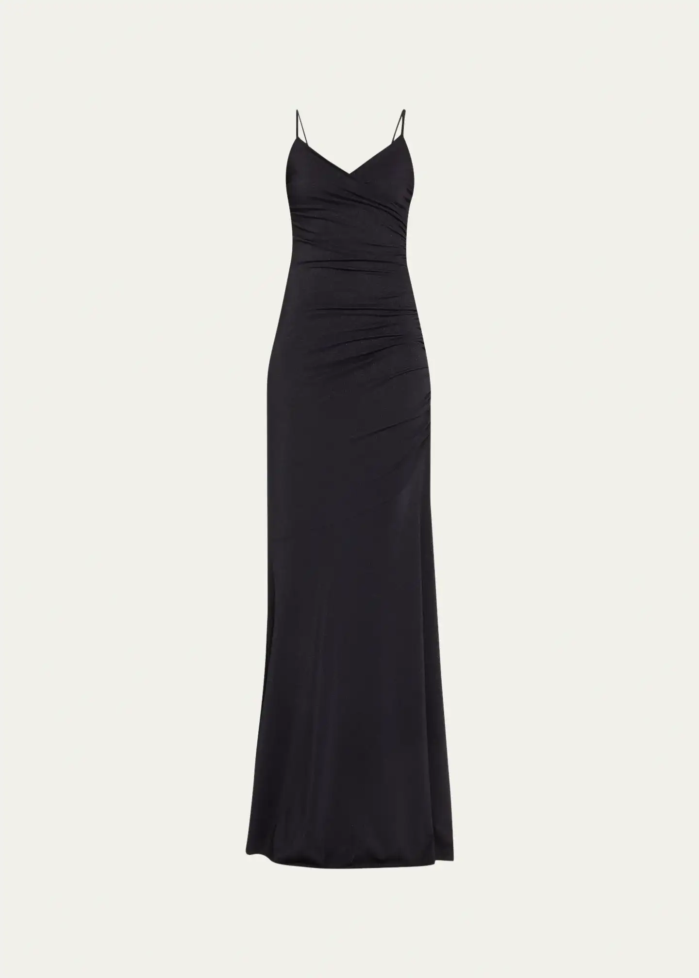 Sleeveless Ruched Shimmer Column Gown