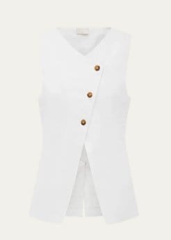 Posse - Gigi Cutaway Asymmetric Linen Vest