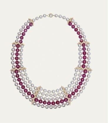 YUTAI - Modular Necklace in Pink Sapphire and Akoya Pearls