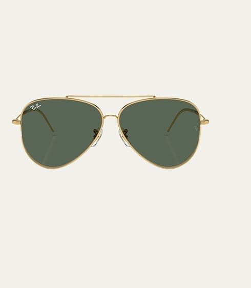 Ray-Ban - Golden Metal & Plastic Aviator Sunglasses