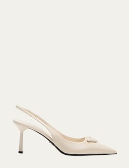 Prada - Vernice Leather Slingback Pumps