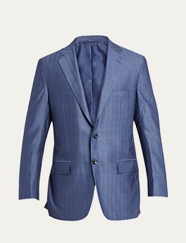 Kiton - Men's Wool-Cashmere Herringbone Suit