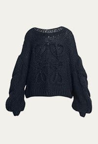 Loewe - Anagram Cable-Knit Sleeve Sweater