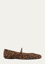 Gianvito Rossi - Leopard Mary Jane Ballerina Flats