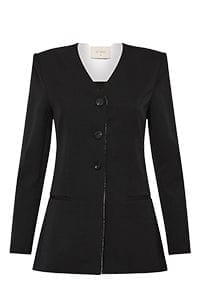 St. Agni - Collarless Raw Edge Blazer