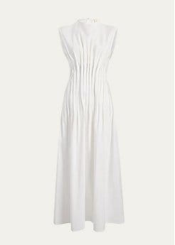 Khaite - Wes Sleeveless Pleated Maxi Dress