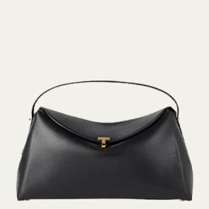 Toteme - T Lock Flap Leather Clutch Bag