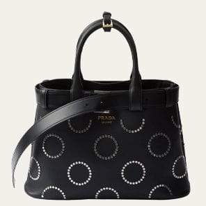 Prada - Cutout Buckle Leather Top-Handle Bag