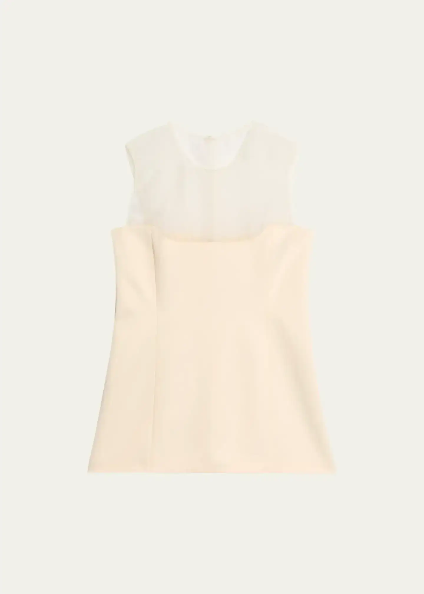 Sasmo Sleeveless Crepe and Mesh Top