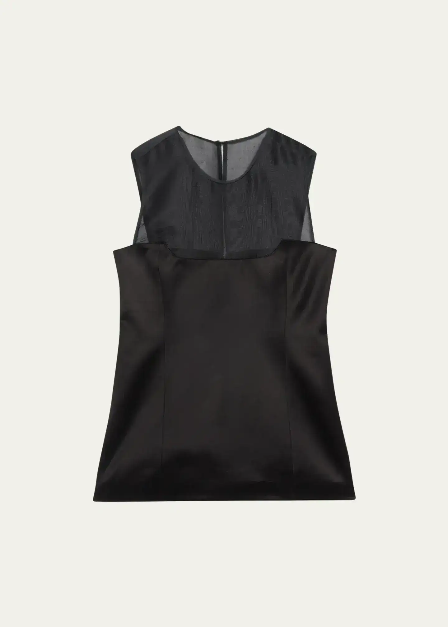 Sasmo Sleeveless Crepe and Mesh Top