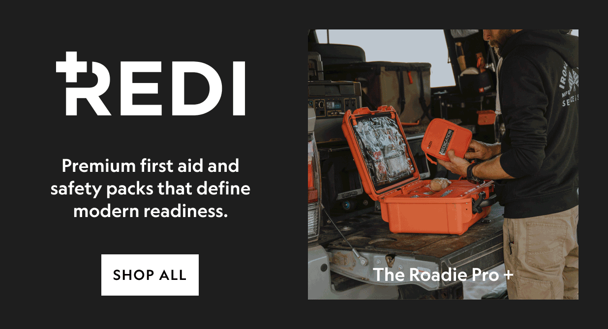 Redi. Premium first aid and safety packs that define modern readiness.