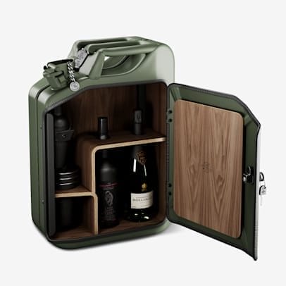 Portable Upcycled Jerry Can Bar Cabinet