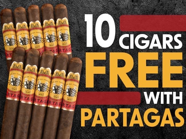 10 Free Cigars with Partagas Boxes!