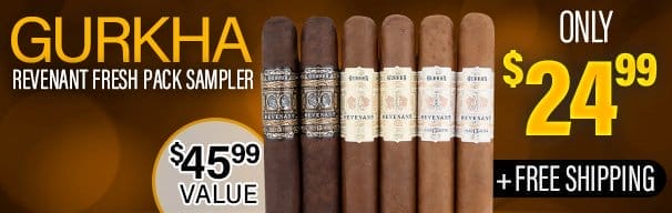 \\$20 Off Gurkha Revenant Fresh Pack Sampler Only \\$24.99 + Free Shipping! & Small Cigars!