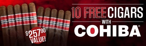 10 Free Cigars with Cohiba!