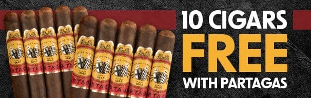 10 Free Cigars with Partagas Boxes!