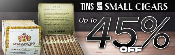 Small Cigars & Tins Starting at \\$42.99!