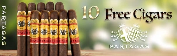 10 Free Cigars with Partagas Boxes!