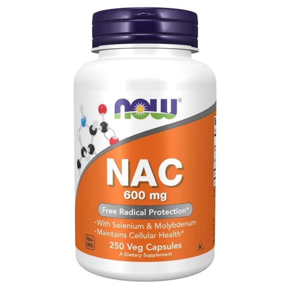 Image of Now Foods NAC 600mg 250 Vege Caps