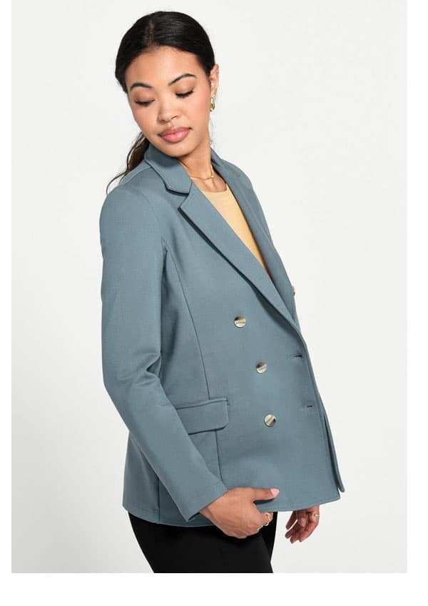 Double Breasted Blazer (Blue Haze)