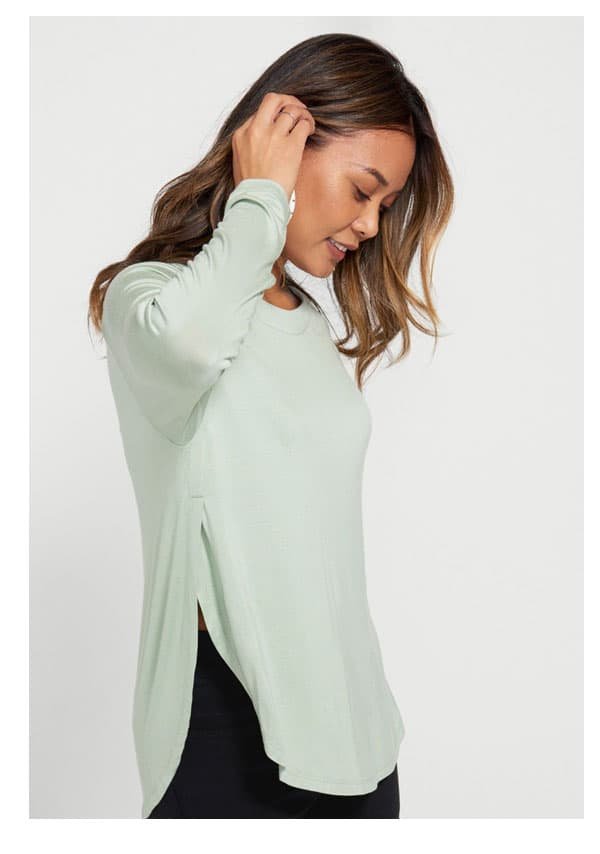 Essential Split Hem Long Sleeve (Muted Mint)