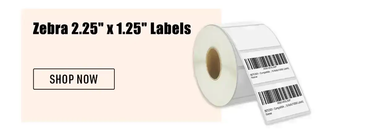 Zebra 2.25" x 1.25" Labels