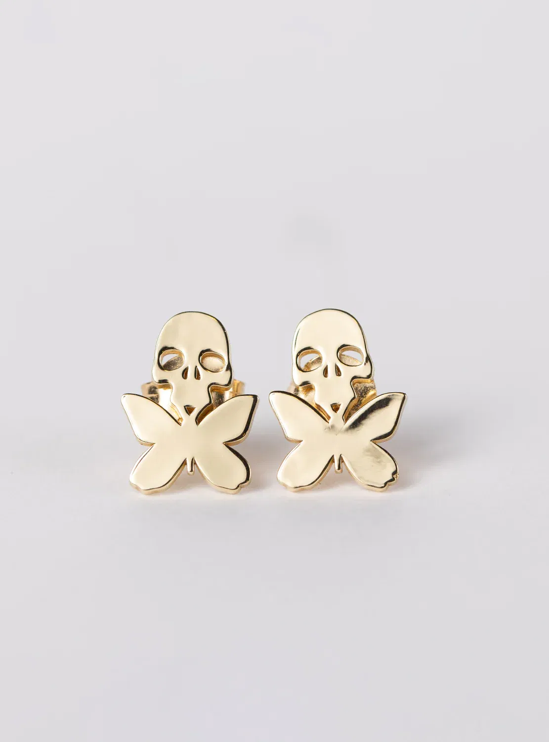 Image of Skull Butterfly Stud Earrings