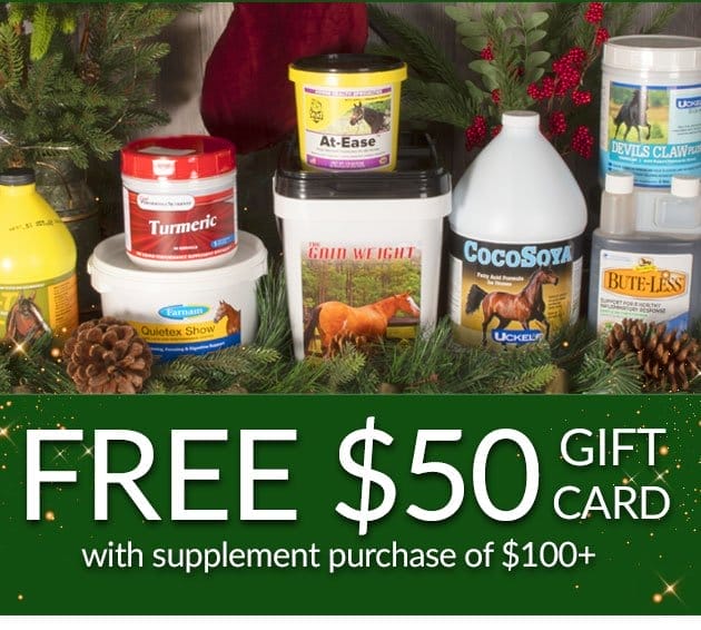 %50 gift card with purchase of \\$100 in supplements