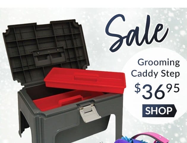 Grooming caddy with step