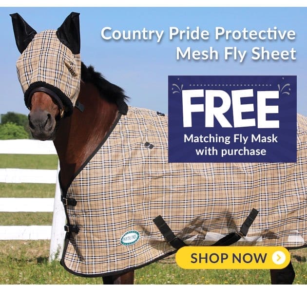 Free fly mask with plaid fly sheet