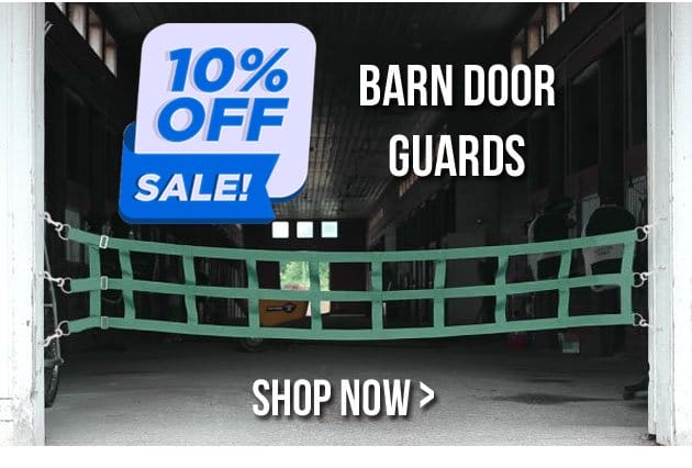 10% off country pride barn door guards