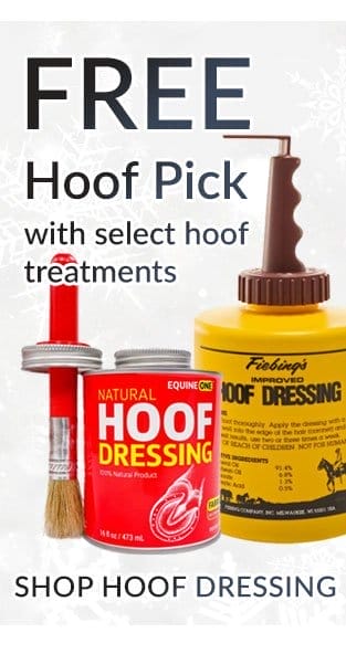 Free hoof pick with hoof dressing