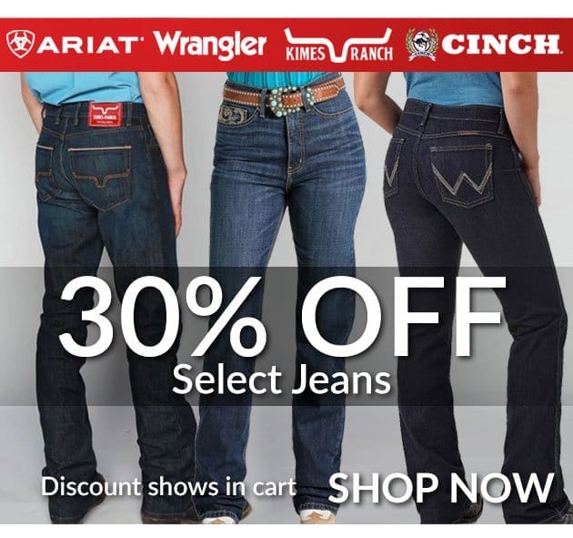 30% off select jeans in cart